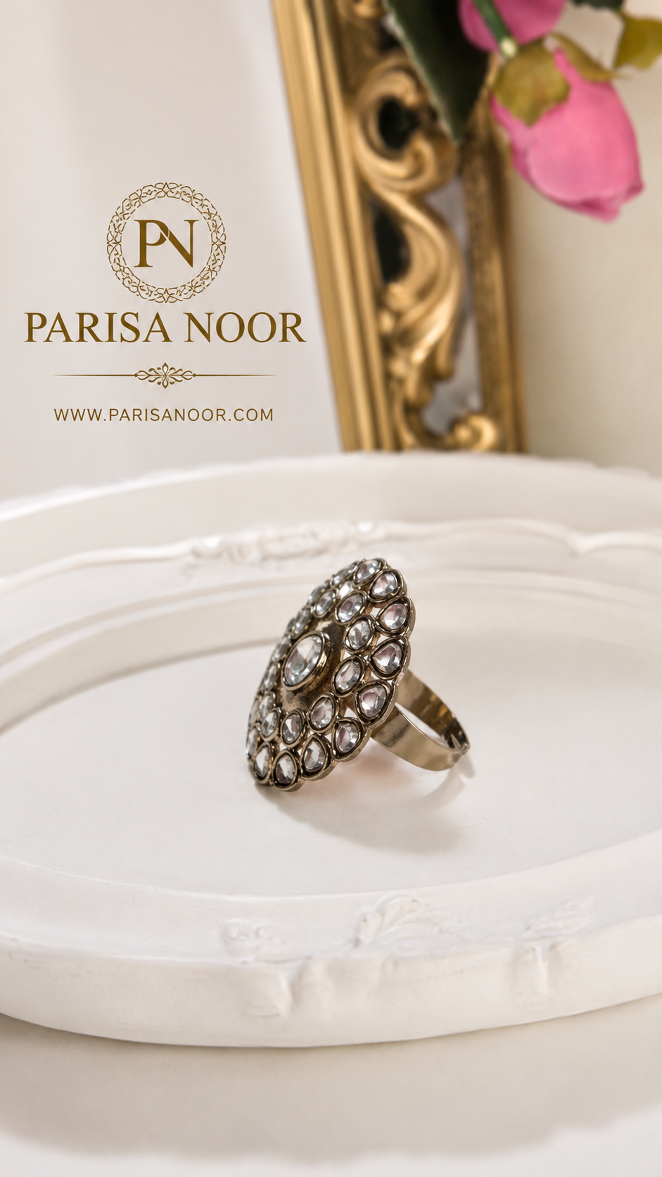 Aruba Kundan Adjustable Ring