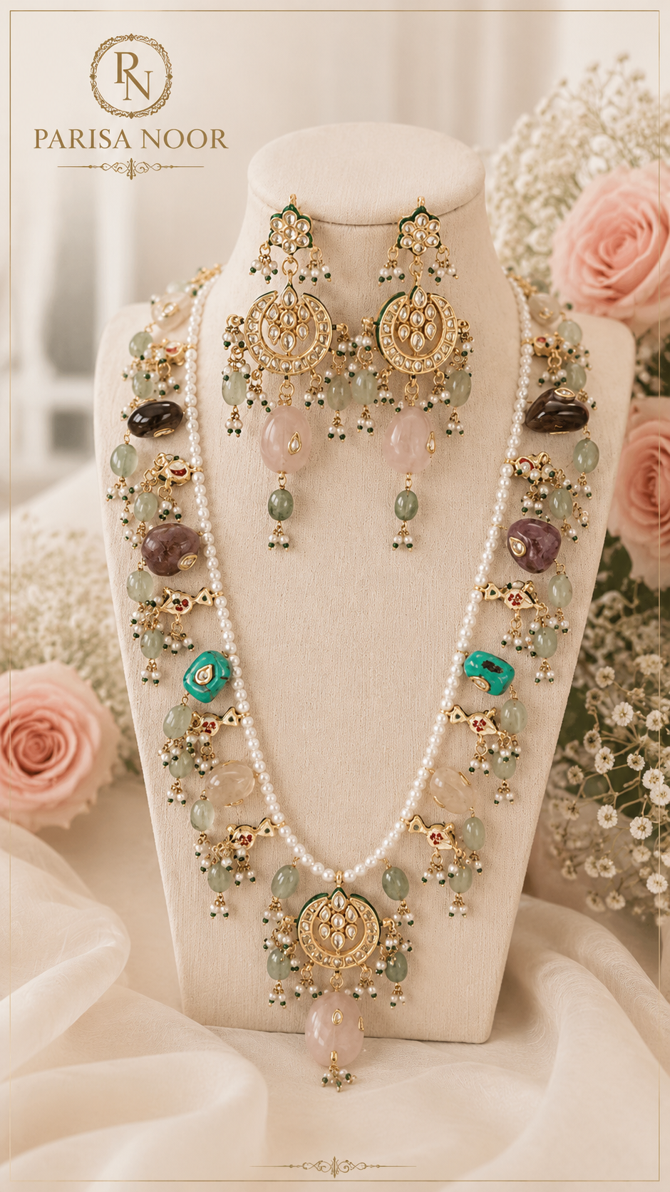 Noor-E-Basanti Designer Long Mala Set