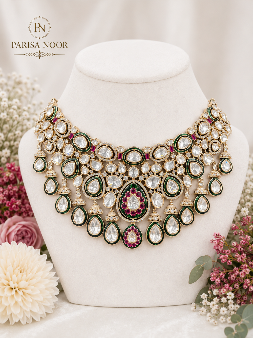 Nouriya Royale Moissanite Kundan Bridal Combo Set (Pre-Order)