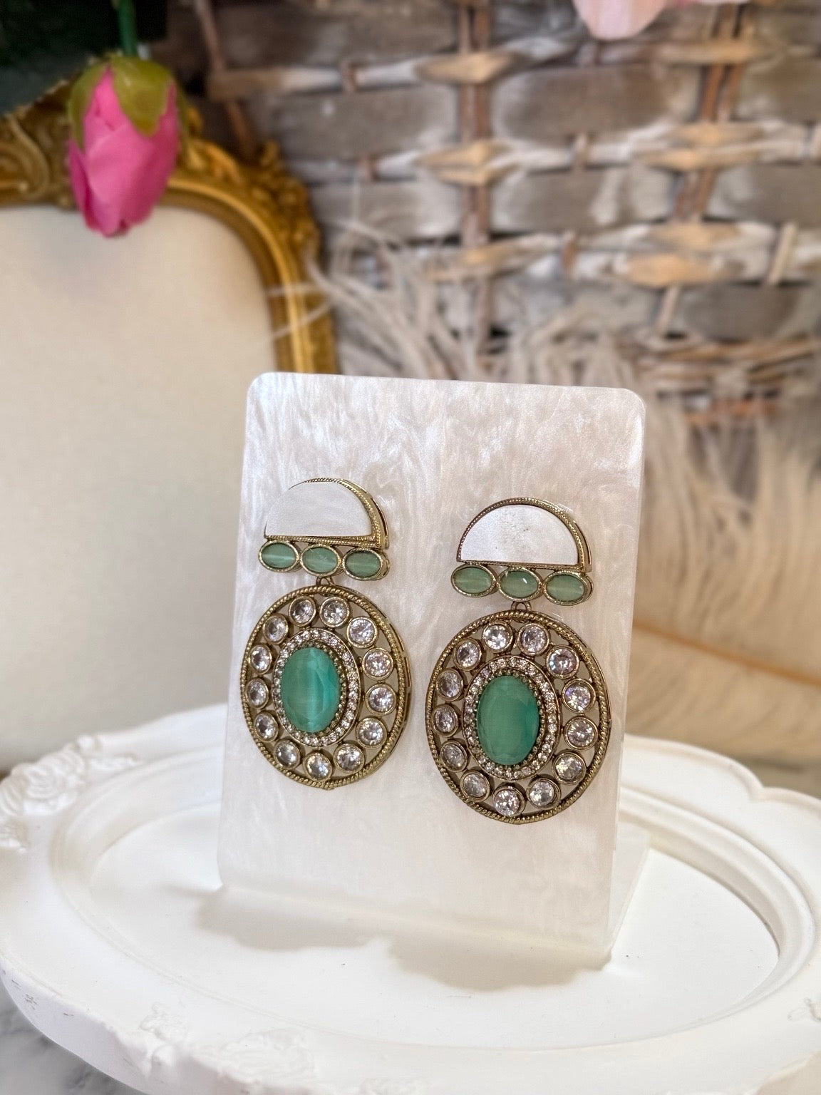 Rosalie Mint Green Designer Choker Set