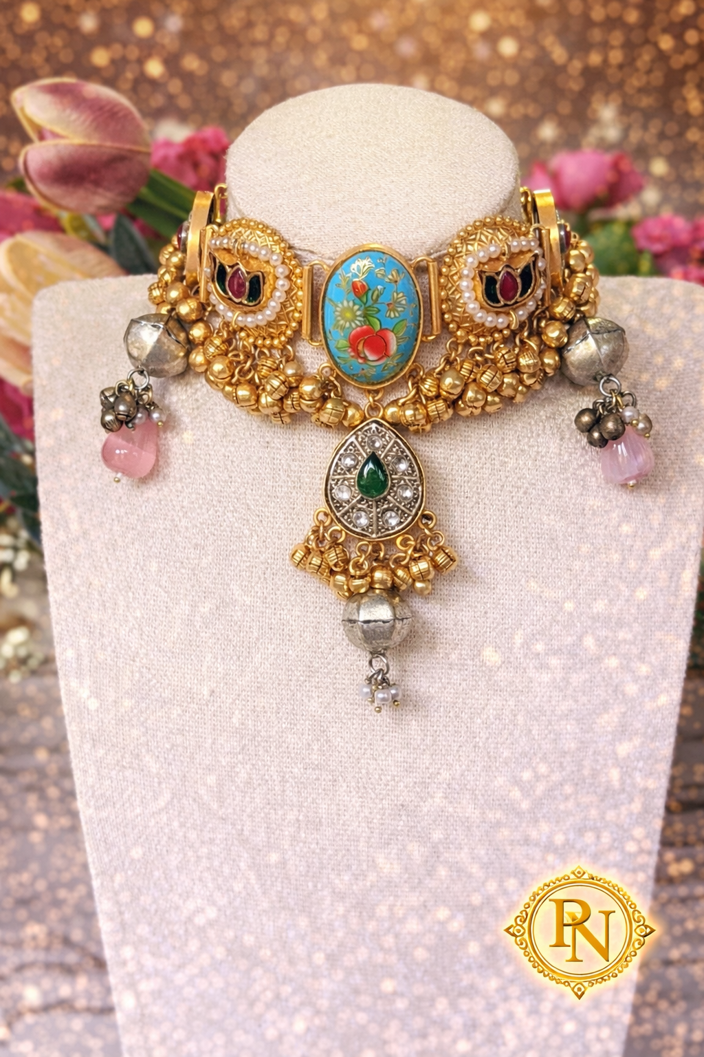 Roza Kashmiri Gungru Necklace Set