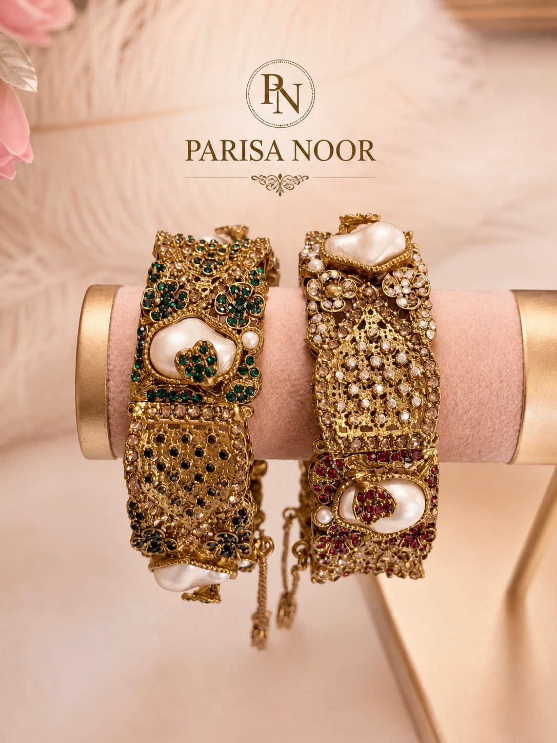 Nehir Multicolour Turkish Pearl Openable Bangle