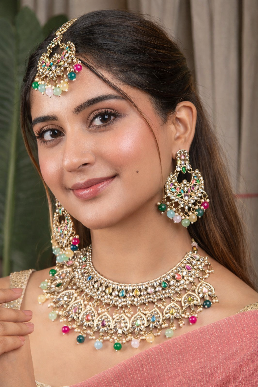 Sanvi Multi Kundan Premium Necklace Set
