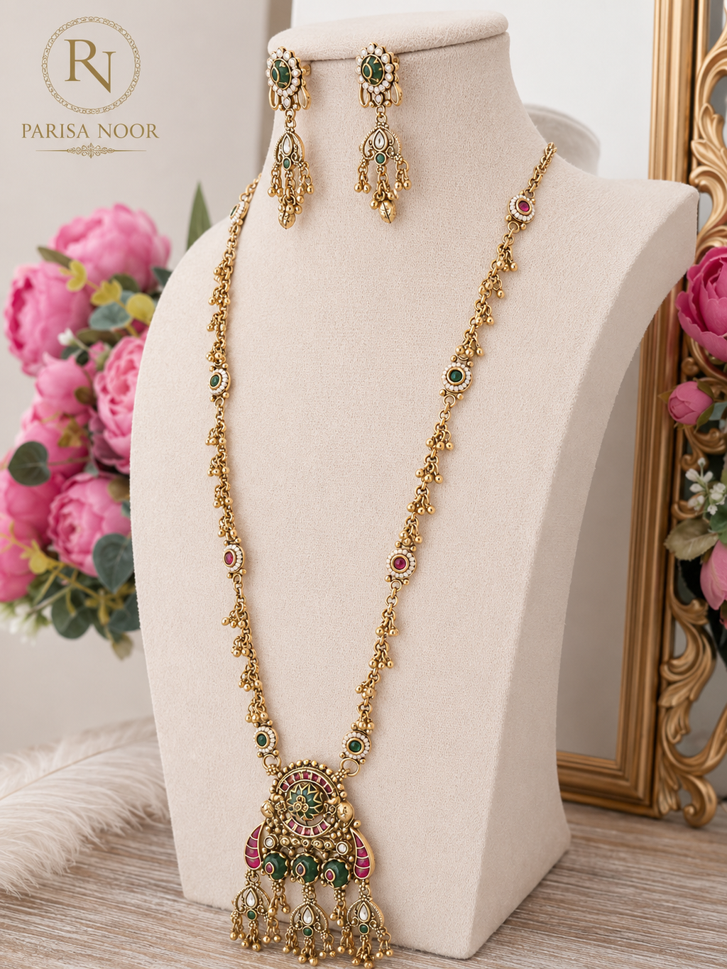 Shyamali Royal Rajwadi Heritage Long Necklace Set