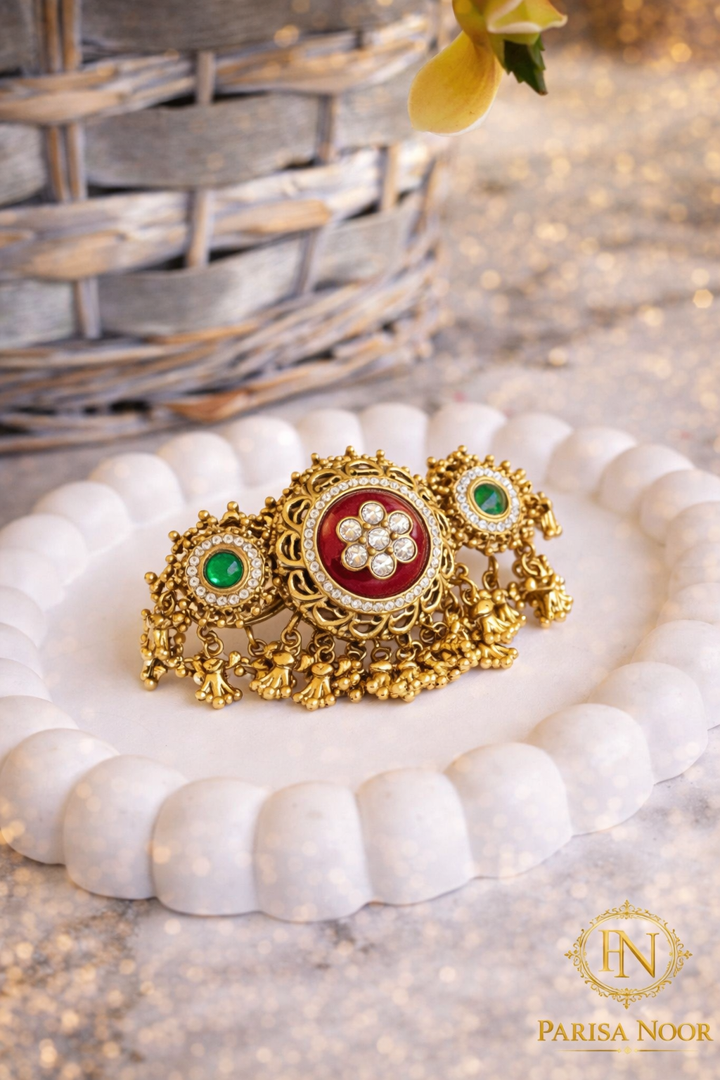 Hemani Heritage Double Ghungru Ring