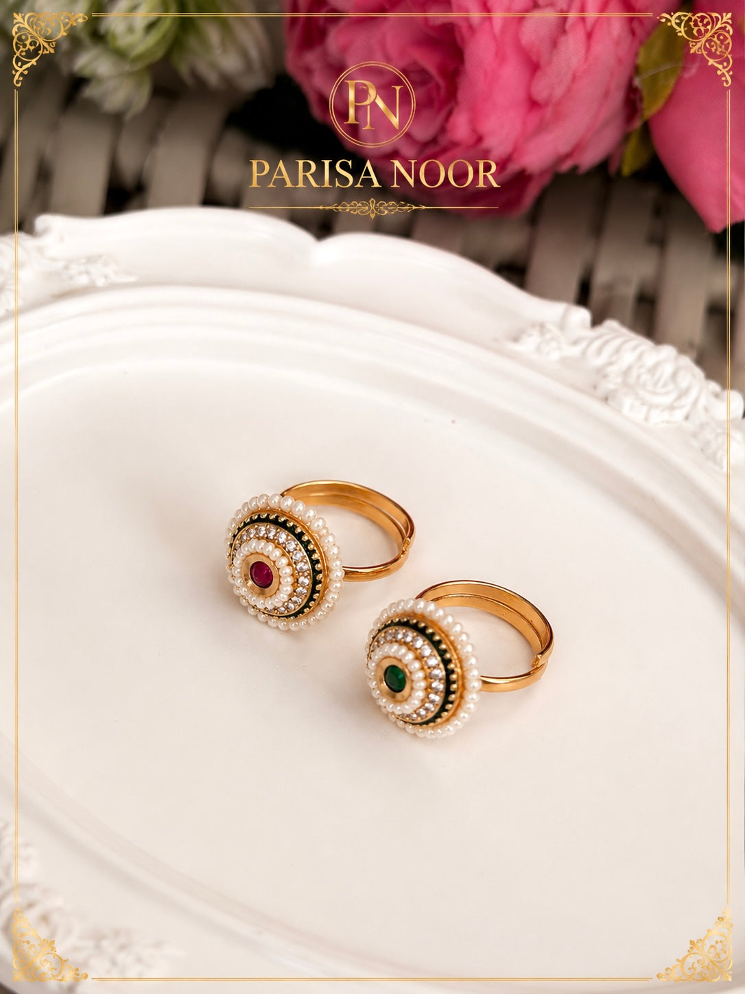 Raya Delicate Pearl Ring Adjustable