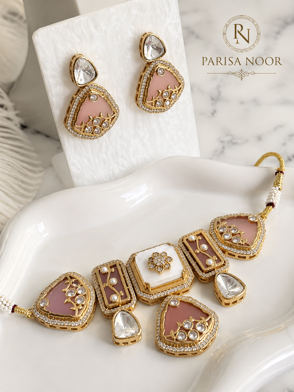 Alizeh Blush Pink Designer Choker Set