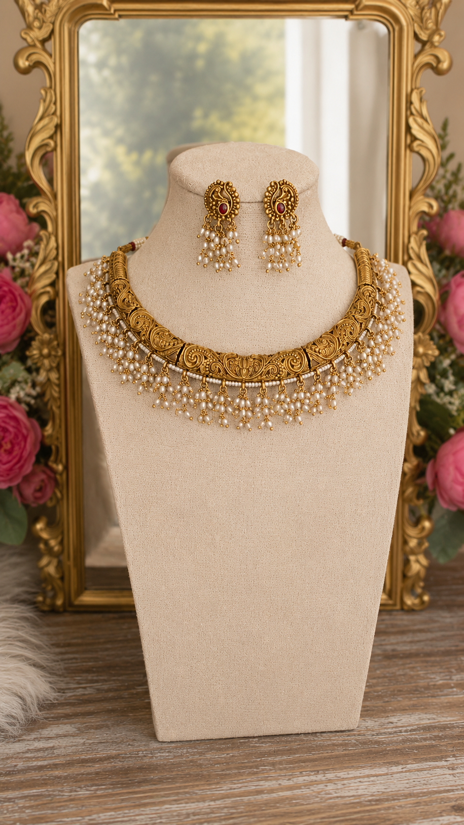 Suhana Heritage Pearl Necklace Set