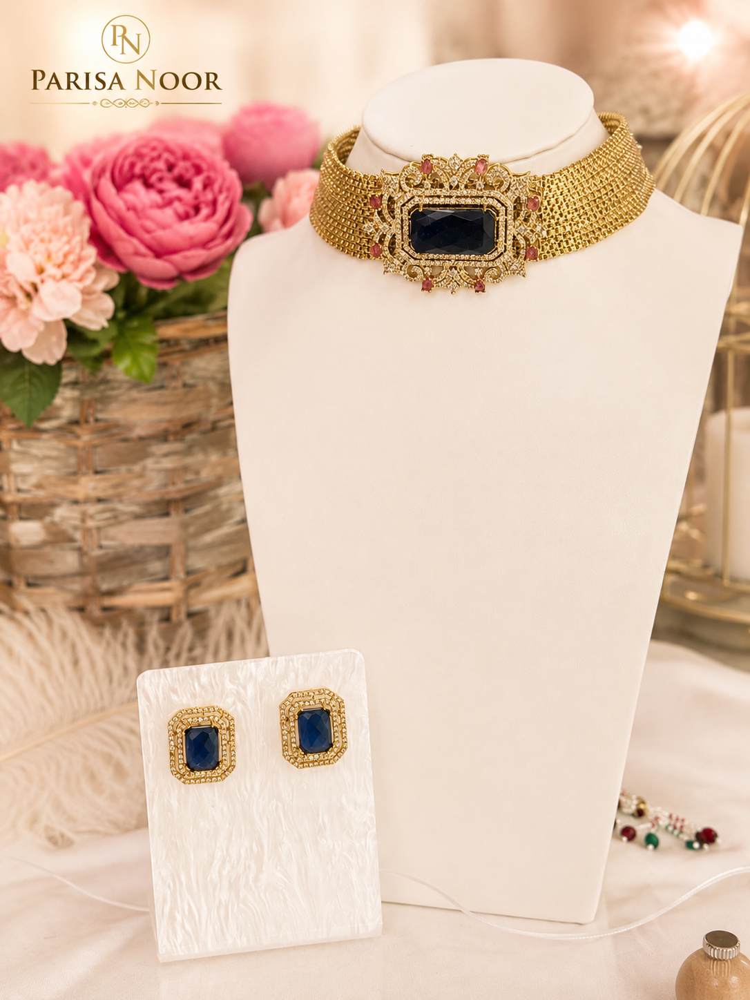 Nayzara Royal Sapphire Designer Choker Set