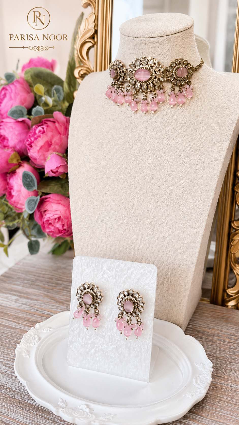 Radhika Pink Kundan Choker Set