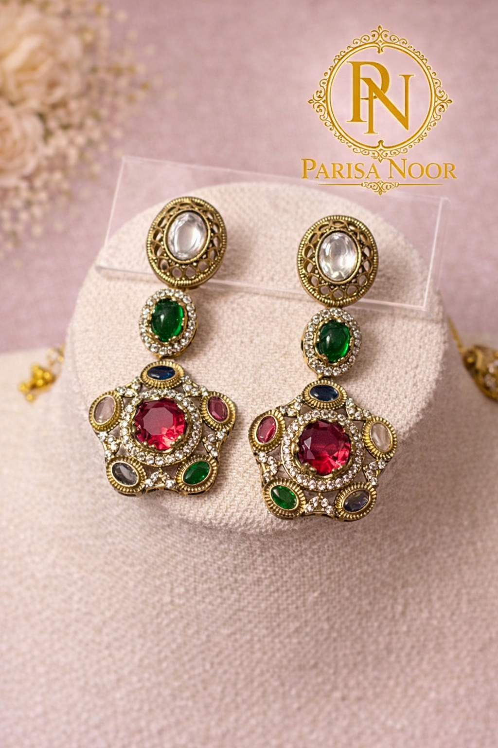 Noor Rani Multigem Designer Necklace Set