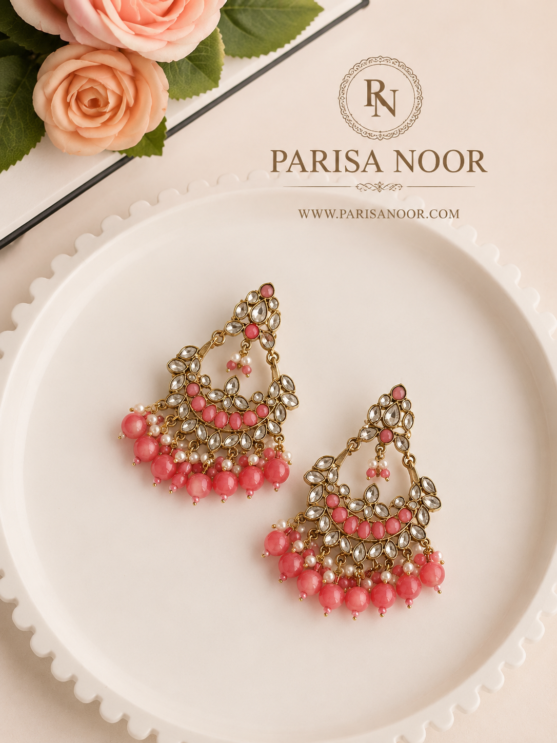 Rosalie Kundan Statement Earrings – Clearance Sale