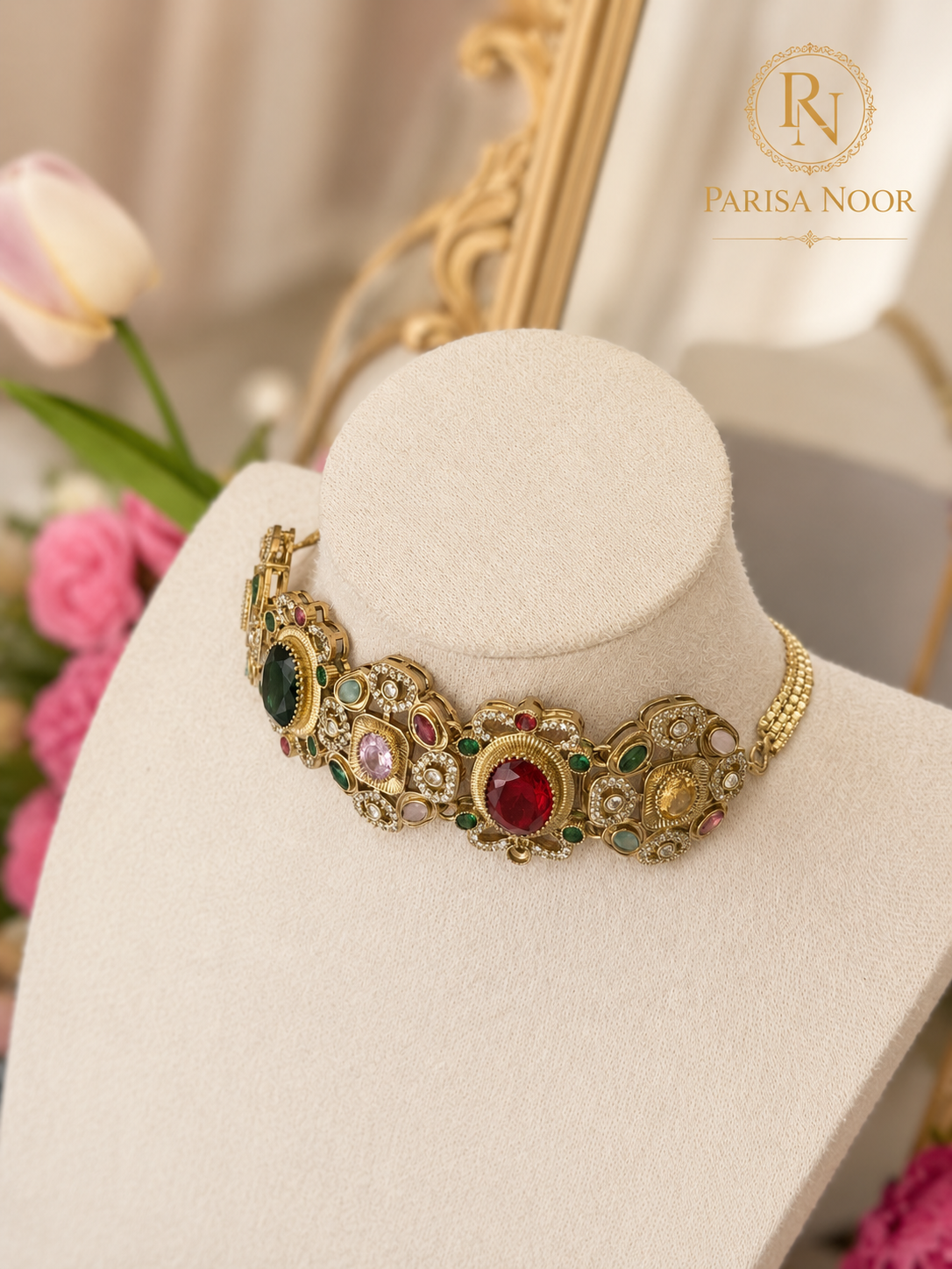 Indira Designer Multi Choker Set