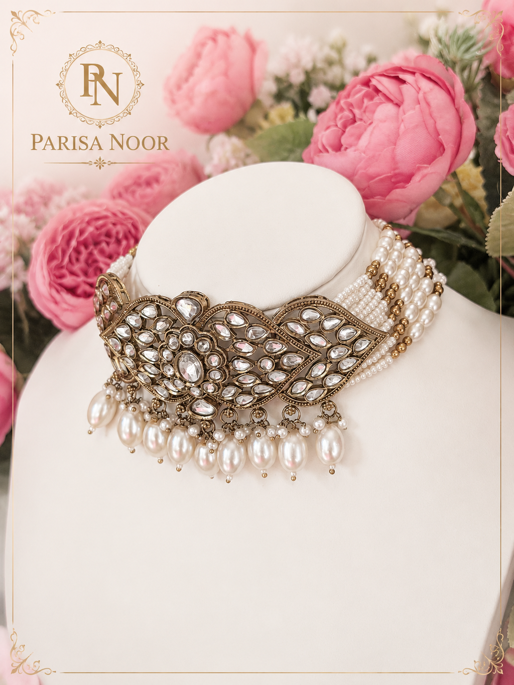 Aarini Kundan Pearl Choker Set