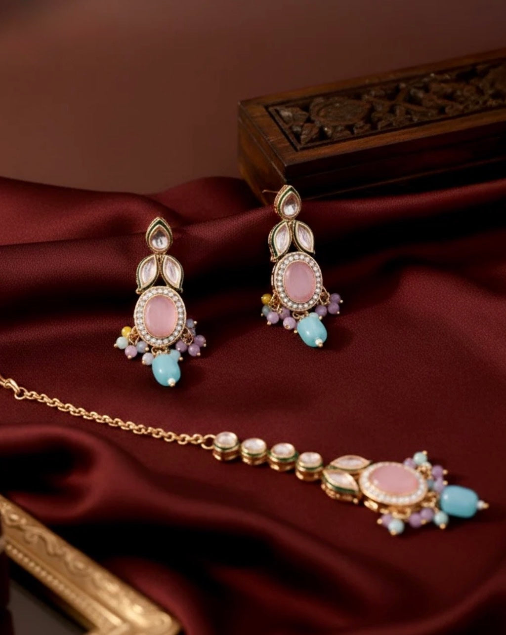 Zeefaa Pastel Multi Premium Necklace Set