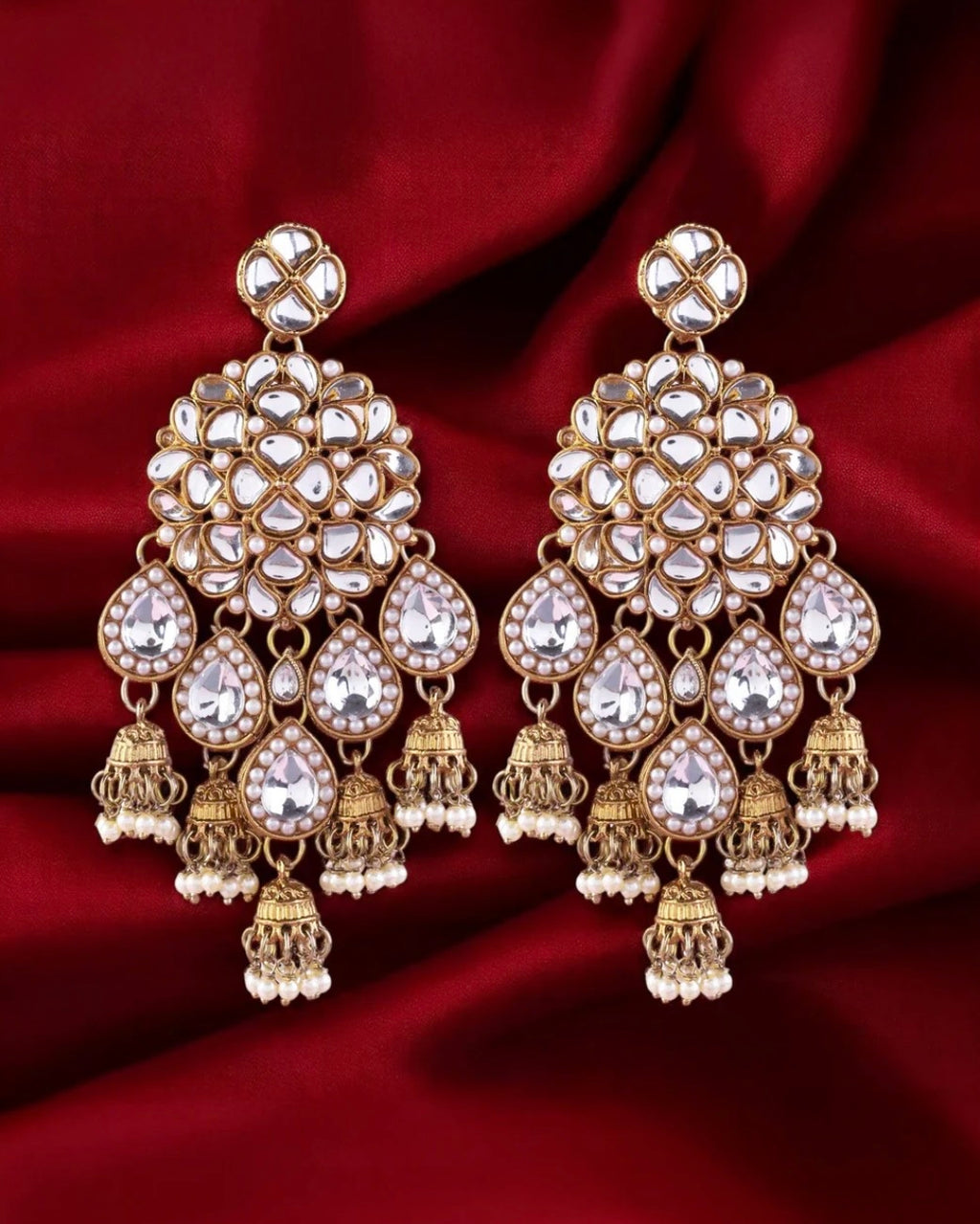 Ranjhana Kundan Jhumka Earrings