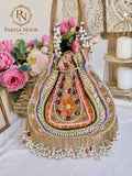 Nazende Multicolour Pearl Embellished Luxury Potli Bag
