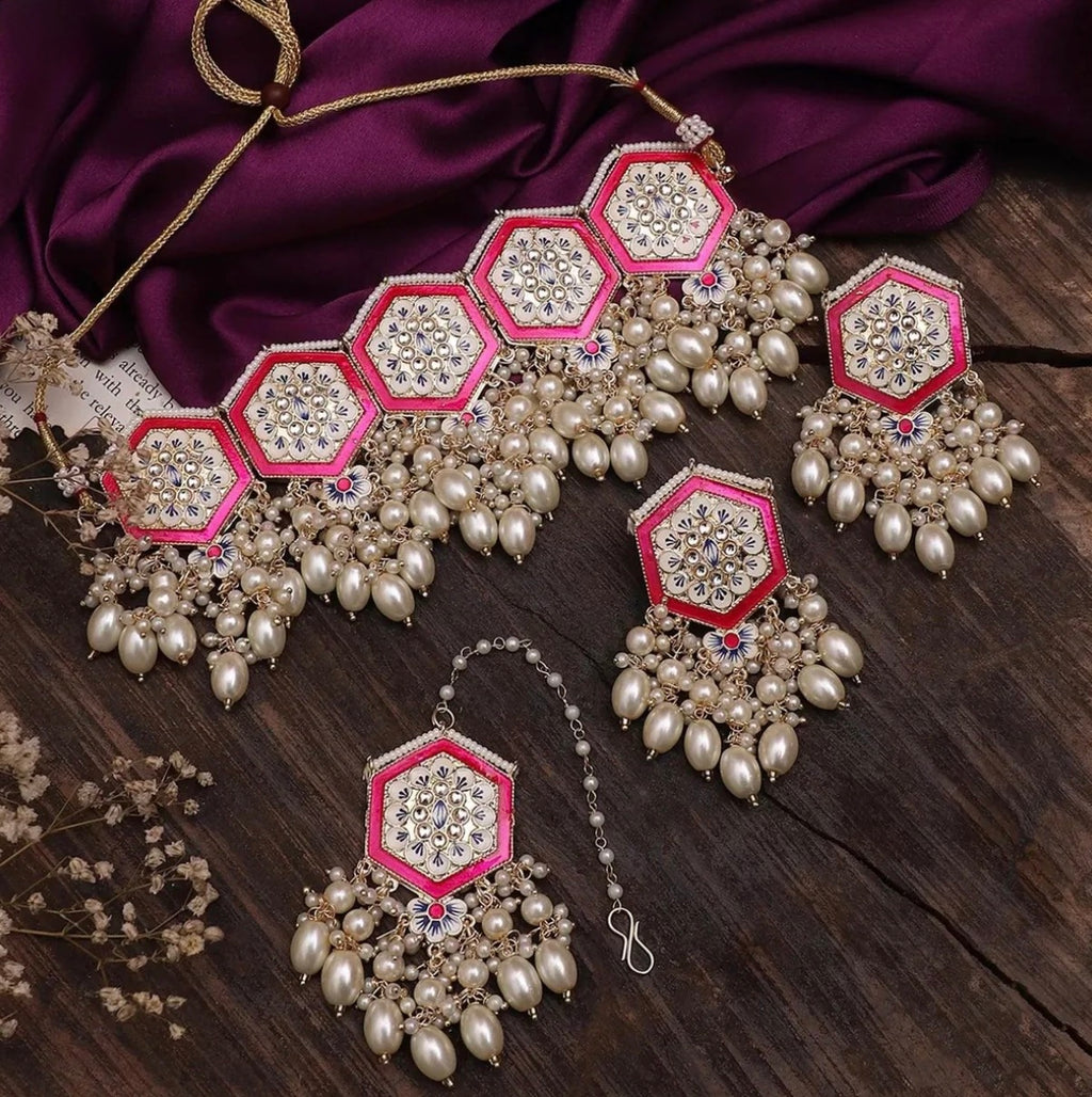 Nazneen Pearl Meena Set