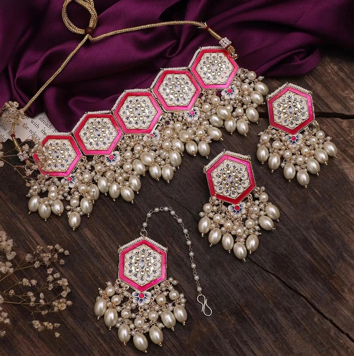 Nazneen Pearl Meena Set