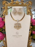 Nilofer Lotus Moissanite Necklace Set
