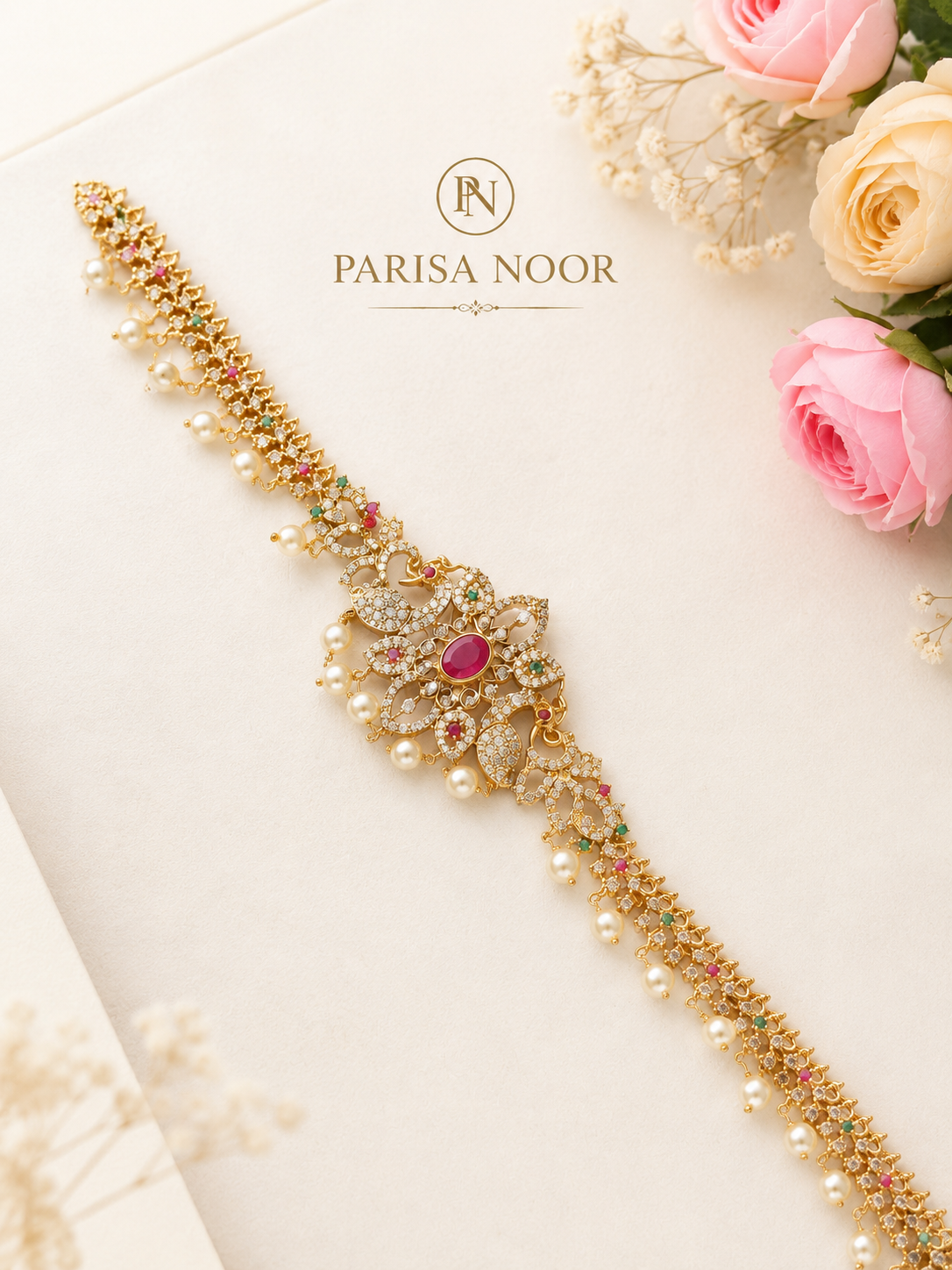 Nayantara Heritage Moissanite Waist Chain (Kamarbandh)