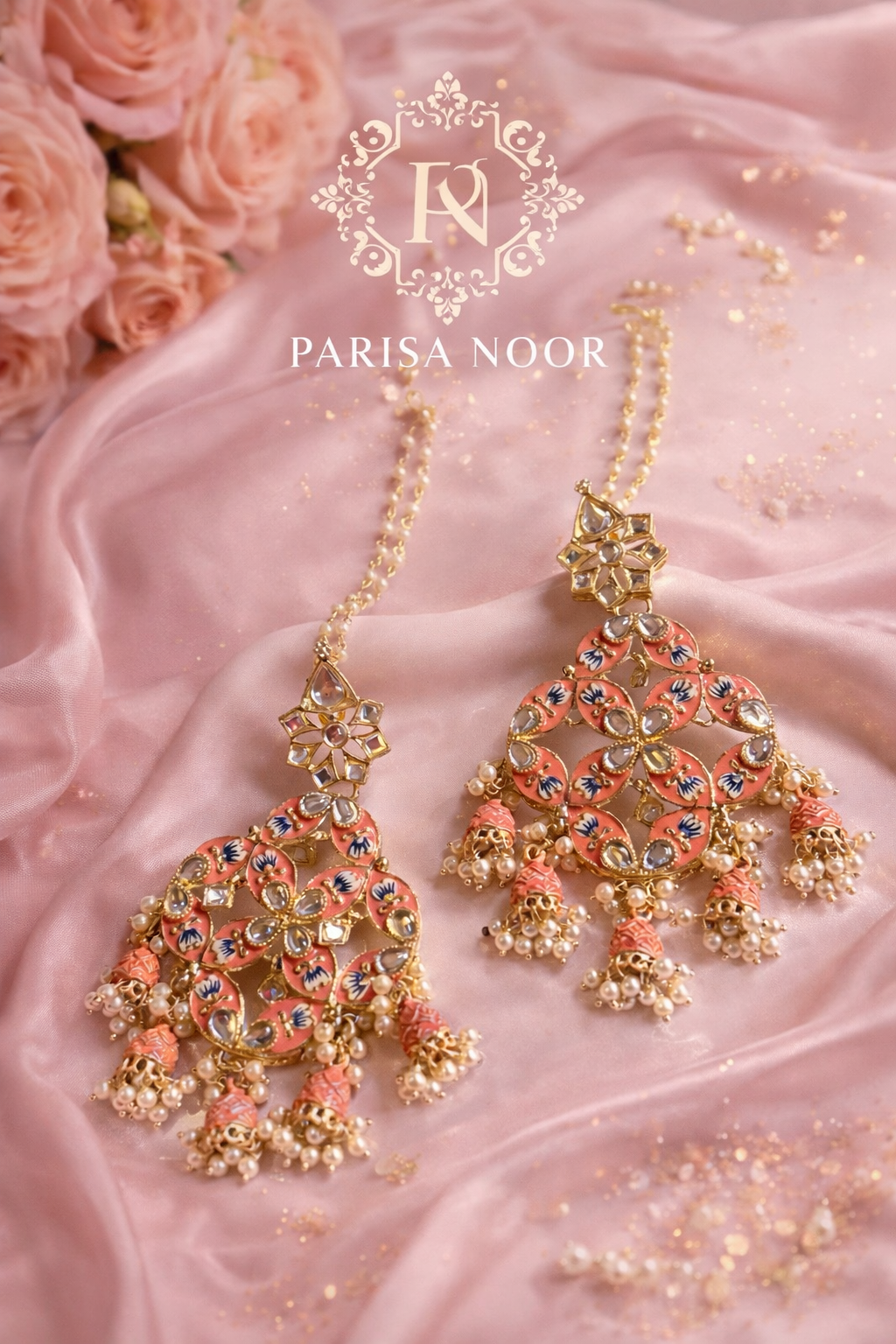 Liana Coral Designer Earring with Sahara