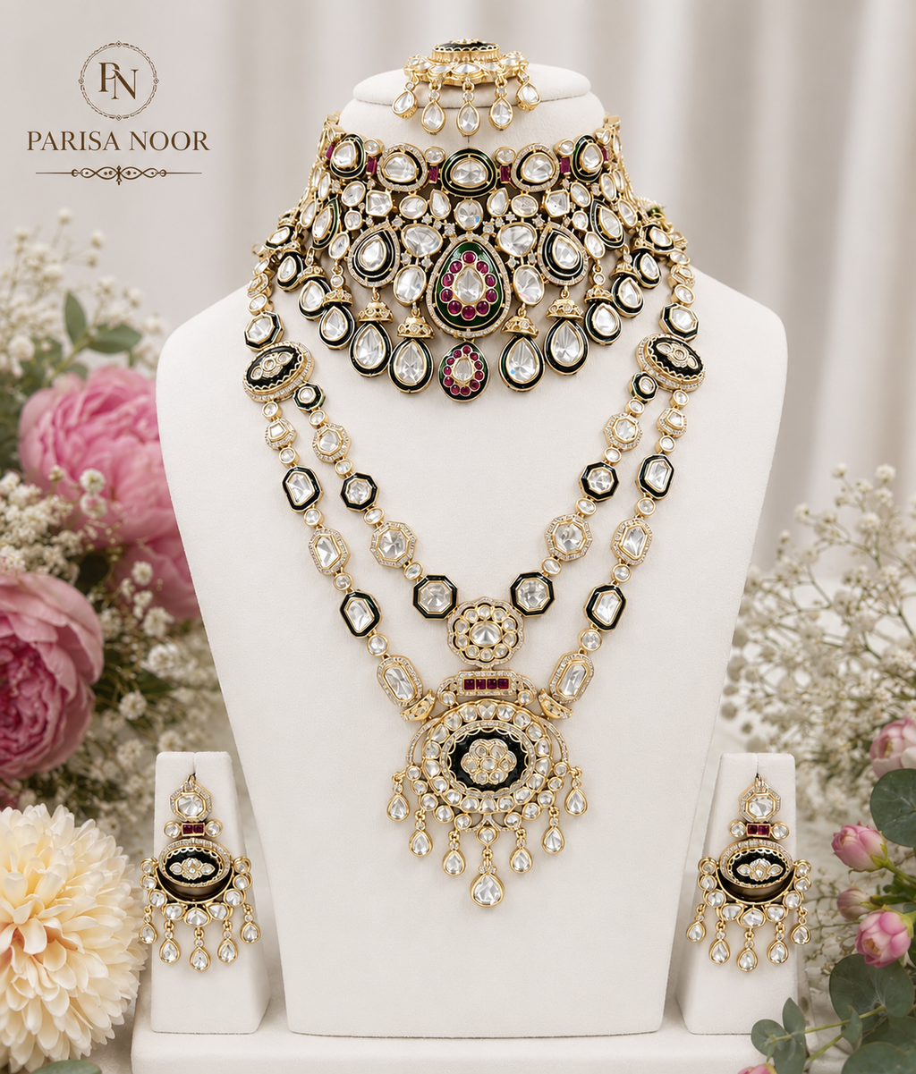 Nouriya Royale Moissanite Kundan Bridal Combo Set (Pre-Order)