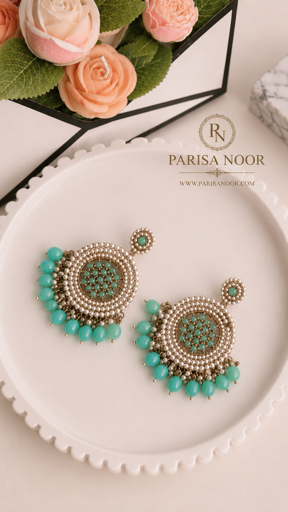 Zaria Pearl Chandbali Earrings – Clearance Sale