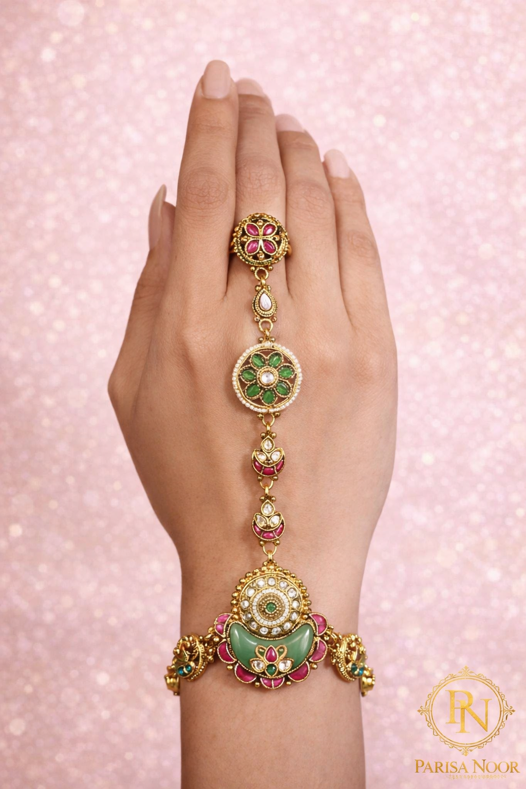 Ayla Heritage Haatphool Hand Harness Ring