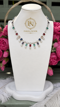 Previna Multicolour Cubic Zirconia AD Necklace