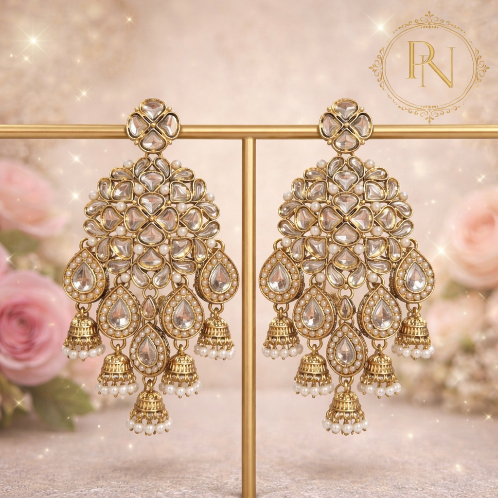 Ranjhana Kundan Jhumka Earrings