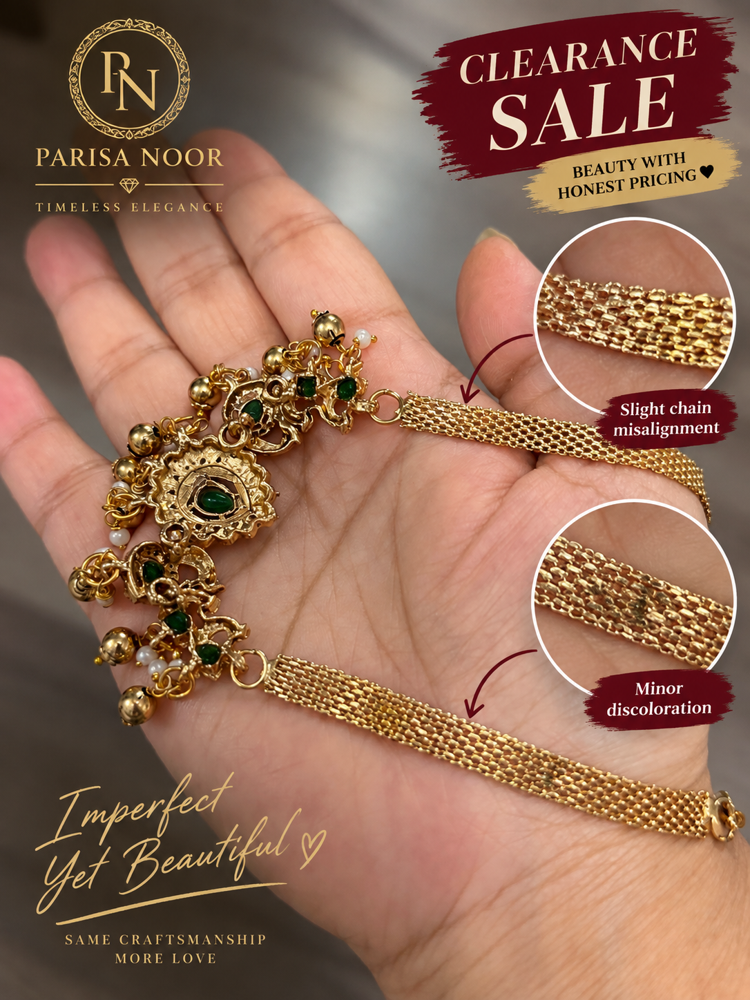 Jasmina Antique Pearl Necklace Set – Clearance Sale
