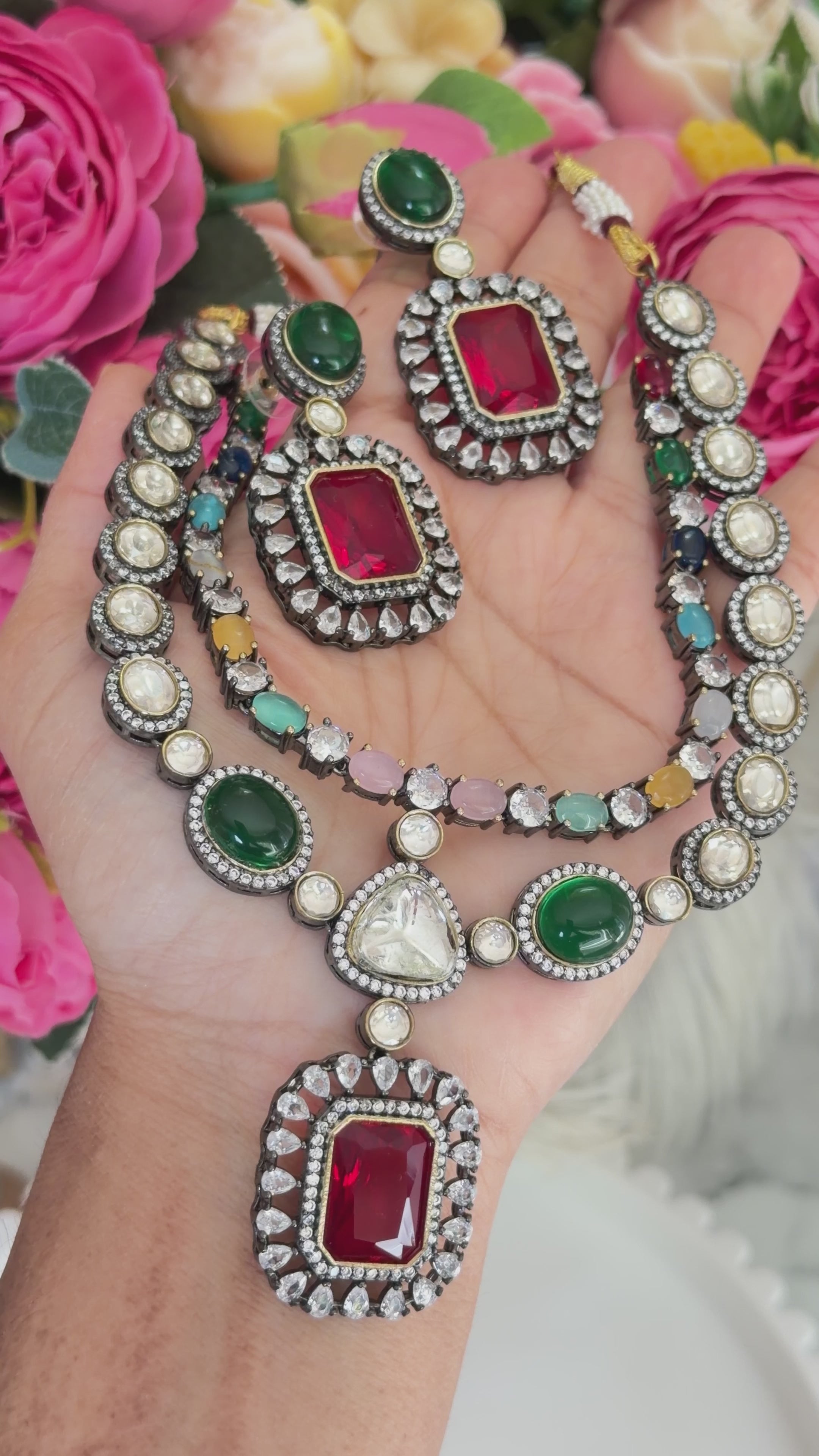 Madhuri Bollywood Designer Kundan Necklace Set