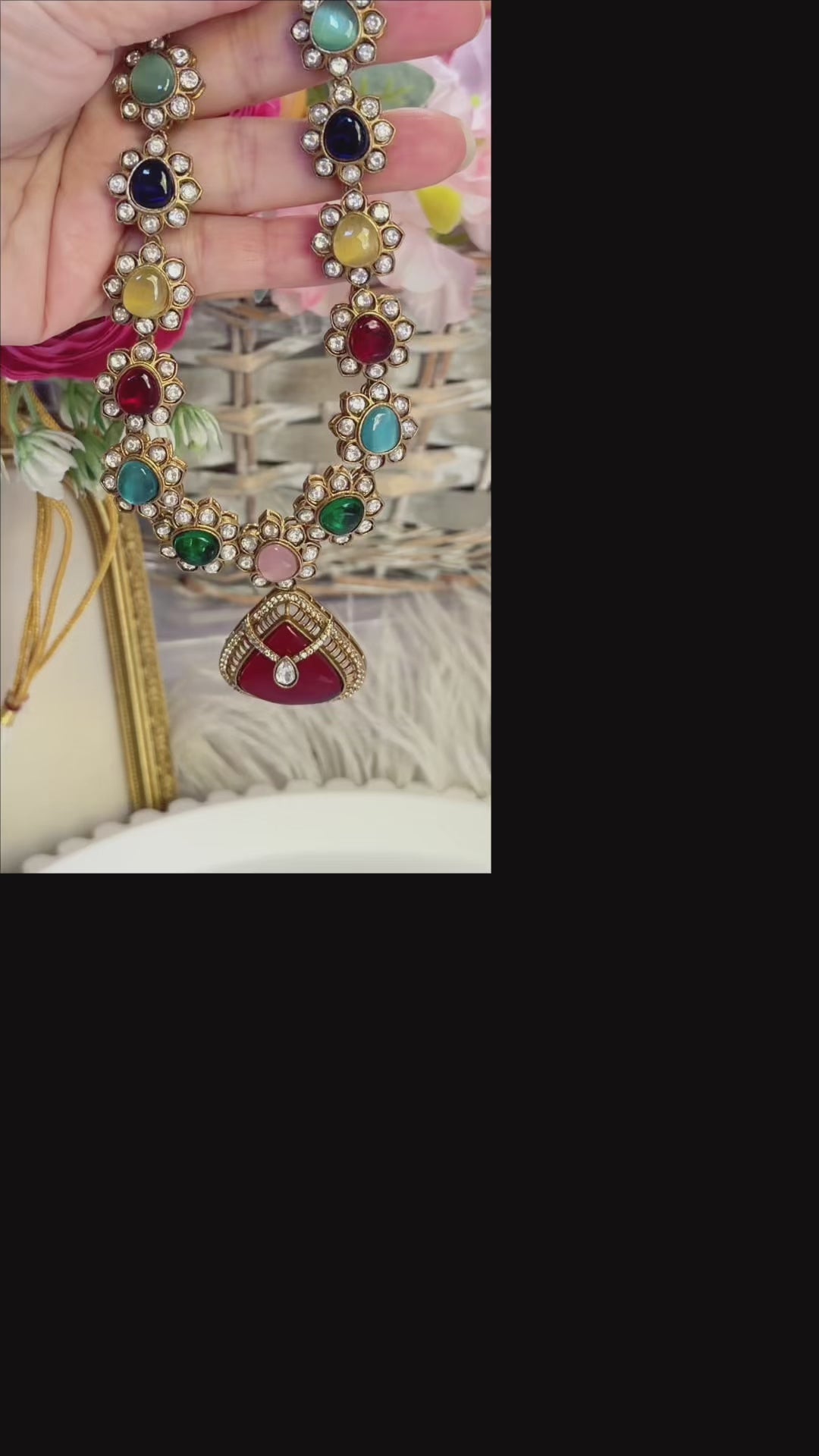 Ravelle Multicolour Kundan Designer Necklace Set