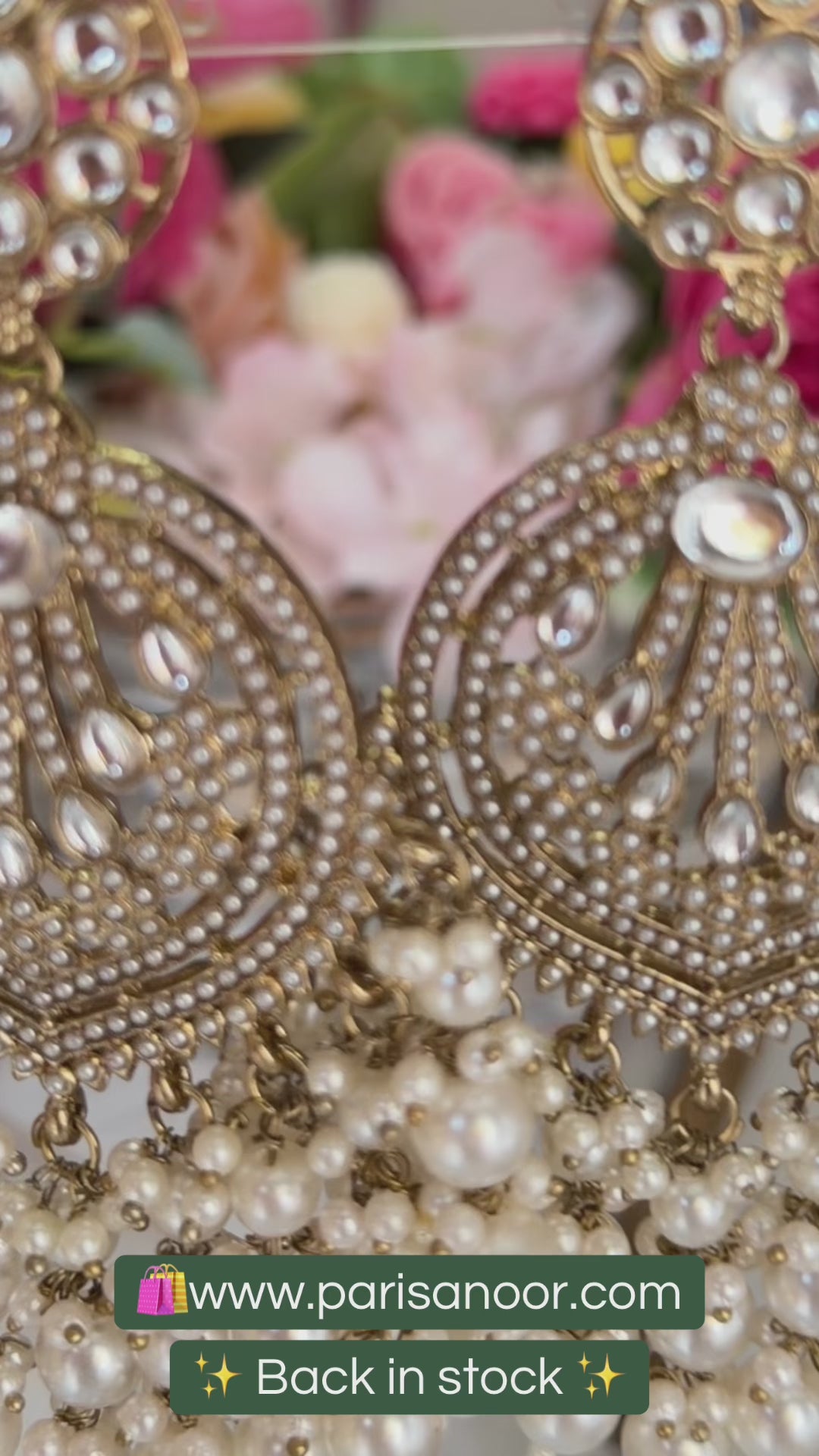 Inara Pearl Designer Pakistani Chandbali Earrings