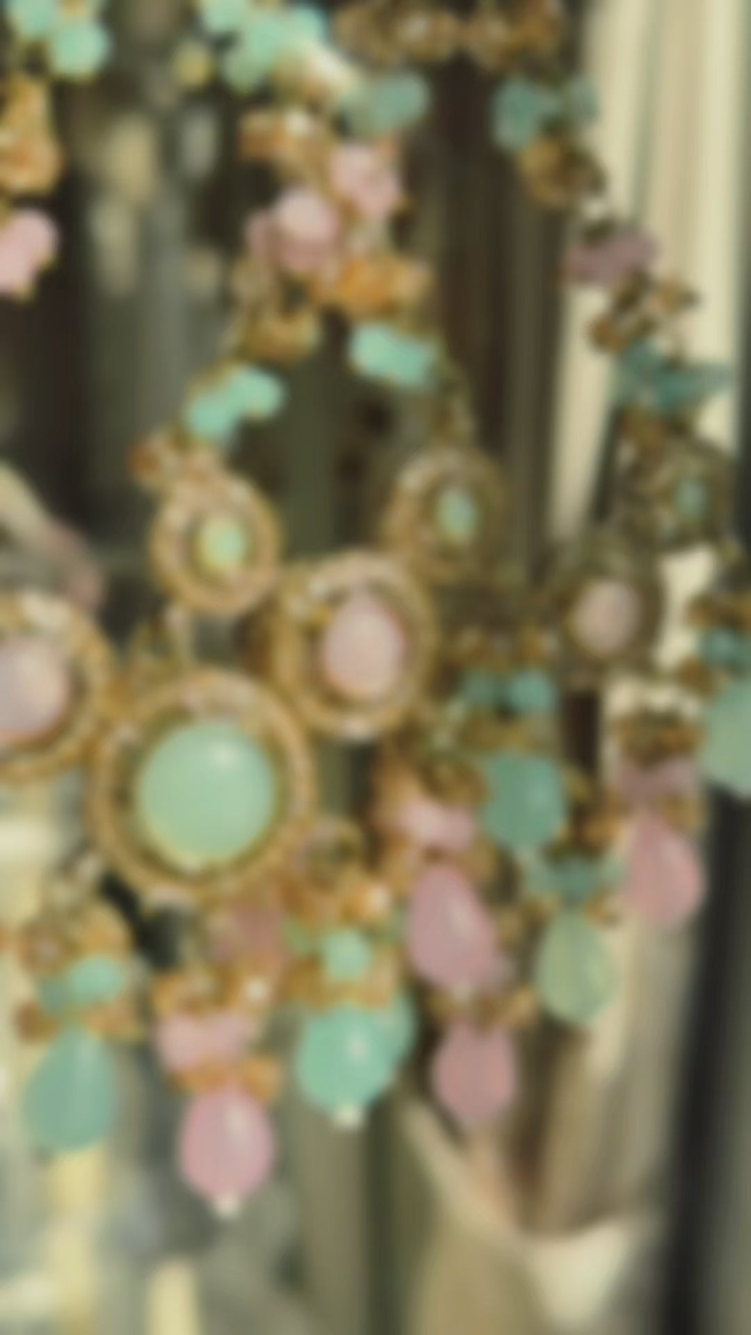 Aveline Designer Pastle Chandbali Statement Earrings