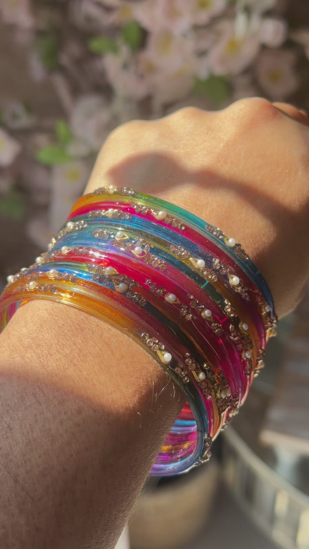 Rainbow Glass Kashmiri Bangles