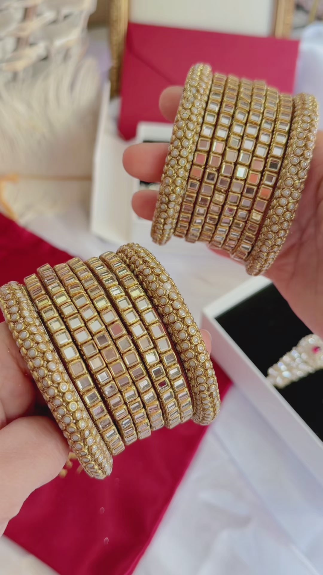 Devina Victoria Kundan Bangle set