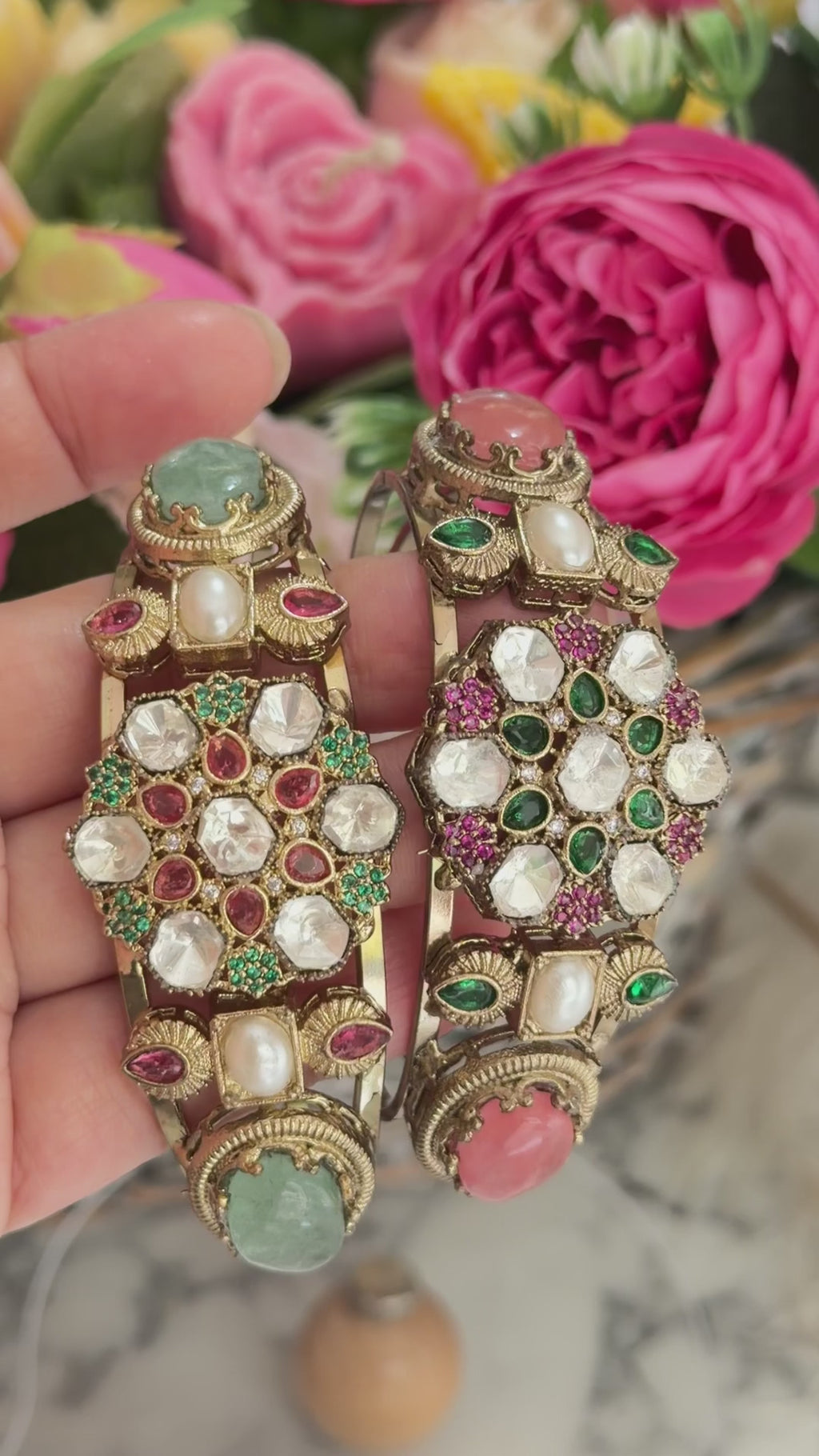 Meherbano Heritage Polki Cuff Designer Bracelet