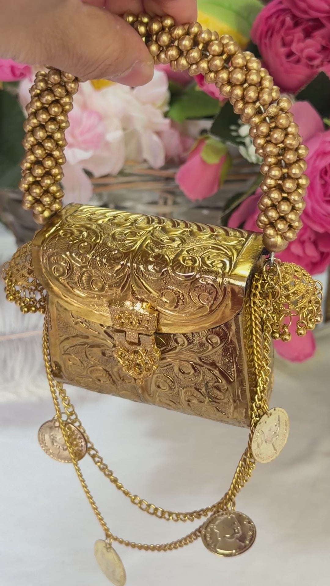 Rukhsana Brass Super Mini Clutch bag